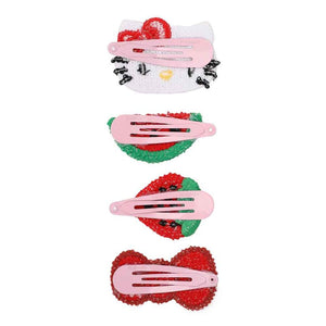 Hello Kitty 4-pc Crochet Hair Clip Set Accessory BIOWORLD