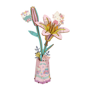 Keroppi & Hello Kitty Lily 3D Wooden Flower Puzzle Kit Toys&Games Hands Craft