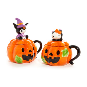 Hello Kitty and Kuromi Pumpkin Ceramic Mugs Gift Set Seasonal Blue Sky Clayworks