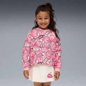 Hello Kitty and Friends x PUMA Kids Relaxed All-over Print Crewneck (Pinkscape) Apparel PUMA
