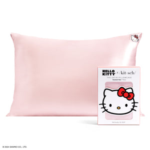 Hello Kitty x Kitsch Face Pillowcase (Solid Pink) Home Goods Kitsch LLC