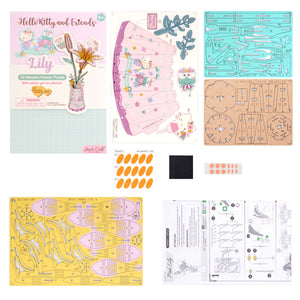 Keroppi & Hello Kitty Lily 3D Wooden Flower Puzzle Kit Toys&Games Hands Craft