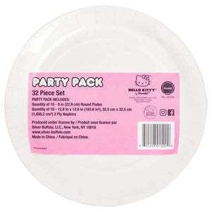 Hello Kitty Paper Napkin & Plate 32-pc Party Pack (Pink Dots) Paper Tableware Silver Buffalo