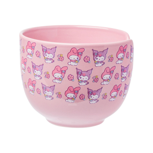 My Melody & Kuromi Ceramic Ramen Bowl and Chopstick Set (Pastel Flowers) Home Goods Silver Buffalo