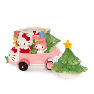 Hello Kitty and Friends Holiday Ceramic Joy Ride Cookie Jar Home Goods Blue Sky Clayworks