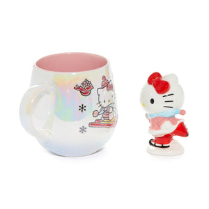 Hello Kitty Holiday Ski Ceramic Mug and Figurine Gift Set Home Goods Blue Sky Clayworks