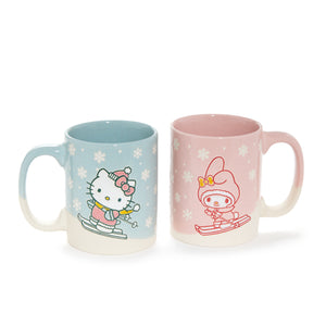 Hello Kitty & My Melody Holiday Ski Ceramic Mug Gift Set (Set of 2) Home Goods Blue Sky Clayworks