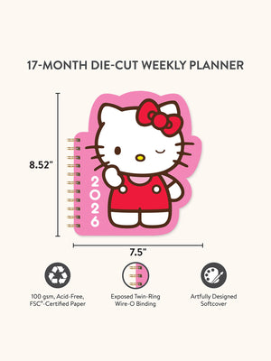 Hello Kitty x Studio Oh! 2026 Playful Pink Die-Cut Weekly Planner Stationery Studio Oh!
