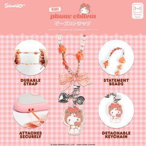 Hello Kitty Beaded Charm Mobile Phone Wrist Strap (Cosplay Friends) Accessory Hamee.com - Hamee US