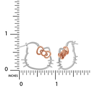 Hello Kitty Sterling Silver Hoop Earrings Jewelry JACMEL JEWELRY INC