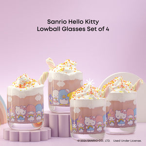 Hello Kitty and Friends Rainbow Short Drinking Glasses (Set of 4) Home Goods JoyJolt