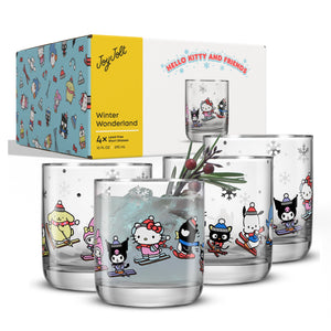 Hello Kitty and Friends Winter Wonderland Short Glasses Home Goods JoyJolt