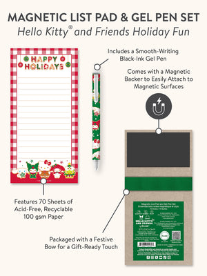Hello Kitty and Friends x Studio Oh! Holiday Fun Magnetic List Pad & Gel Pen Set Stationery Studio Oh!