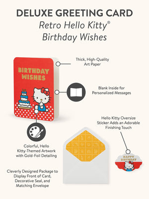 Hello Kitty x Studio Oh! Retro Red Birthday Wishes Deluxe Greeting Card Stationery Studio Oh!
