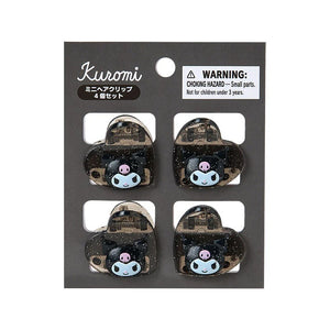 Kuromi 4-pc Mini Glitter Hair Clip Set Accessory Japan Original