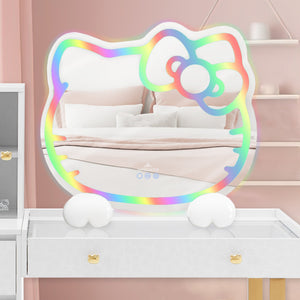 Hello Kitty x Impressions Vanity RGB Wall Mirror 2.0 W/ Bluetooth Speakers and Specialty Base Beauty Impressions Vanity Co.