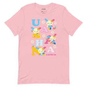 U*SA*HA*NA Scattered Letters Tee Apparel Printful Pink S