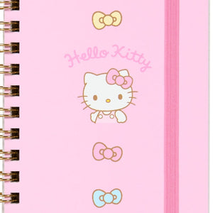 Hello Kitty Slim Spiral Notebook (Elastic Closure) Stationery Japan Original