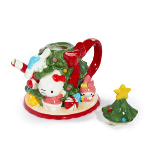 Hello Kitty and Friends Ceramic Holiday Tree Teapot Seasonal Blue Sky Clayworks