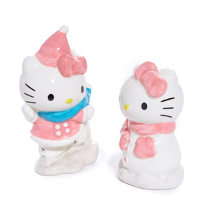 Hello Kitty Ceramic Holiday Salt & Pepper Set (Snow Play) Seasonal Blue Sky Clayworks