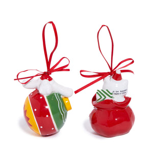 Hello Kitty and Cinnamoroll 2-pc Holiday Ceramic Ornament Set (Red) Seasonal Blue Sky Clayworks