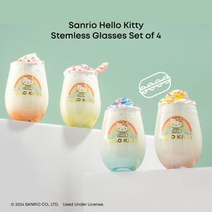 Hello Kitty Sweet Rainbow Stemless Glasses (Set of 4) Home Goods JoyJolt
