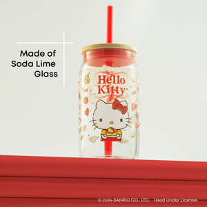 Hello Kitty Favorite Flavor Lidded Glass Tumbler Home Goods JoyJolt