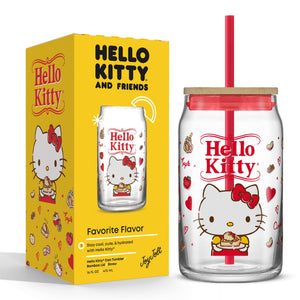 Hello Kitty Favorite Flavor Lidded Glass Tumbler Home Goods JoyJolt
