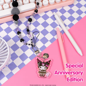 Kuromi 20th Anniversary Beaded Charm Mobile Phone Wrist Strap Accessory Hamee.com - Hamee US