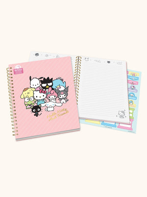 Hello Kitty and Friends x Studio Oh! Pink Pinstripe Extra-Large Spiral Notebook Stationery Studio Oh!