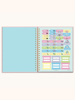 Hello Kitty and Friends x Studio Oh! Pink Pinstripe Extra-Large Spiral Notebook Stationery Studio Oh!