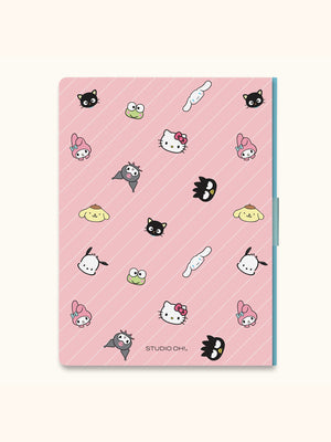 Hello Kitty and Friends x Studio Oh! Pink Pinstripe Casey Notebook with Phone Loop Stationery Studio Oh!