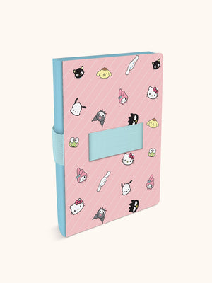Hello Kitty and Friends x Studio Oh! Pink Pinstripe Casey Notebook with Phone Loop Stationery Studio Oh!