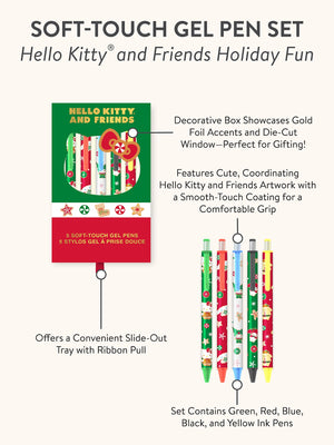 Hello Kitty and Friends x Studio Oh! Holiday Fun Soft-Touch Gel Pen Set Stationery Studio Oh!