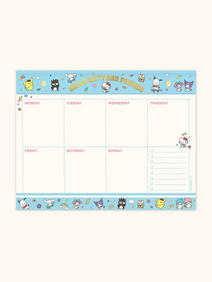 Hello Kitty and Friends x Studio Oh! College Letters Blue Weekly Desk Pad Stationery Studio Oh!