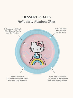 Hello Kitty x Studio Oh! Rainbow Skies Dessert Plates Paper Tableware Studio Oh!