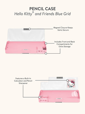 Hello Kitty and Friends x Studio Oh! Blue Grid Pencil Case Stationery Studio Oh!