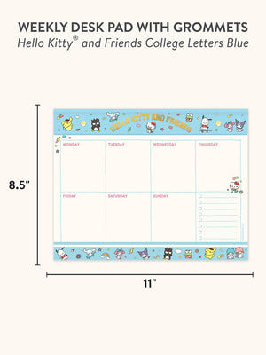 Hello Kitty and Friends x Studio Oh! College Letters Blue Weekly Desk Pad Stationery Studio Oh!