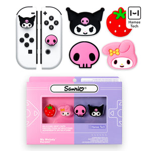 Hello Kitty and Friends Nintendo Switch Grip Caps (Kuromi + My Melody) Accessory Hamee.com - Hamee US