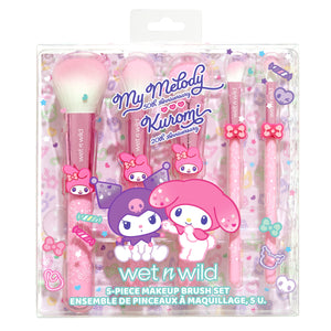 My Melody & Kuromi x Wet n Wild 5-Piece Makeup Brush Set (My Melody) Beauty MARKWINS