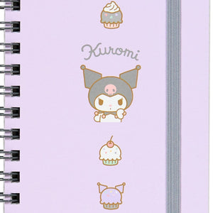 Kuromi Slim Spiral Notebook (Elastic Closure) Stationery Japan Original