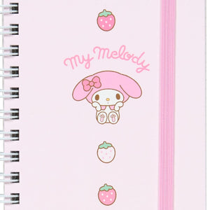 My Melody Slim Spiral Notebook (Elastic Closure) Stationery Japan Original